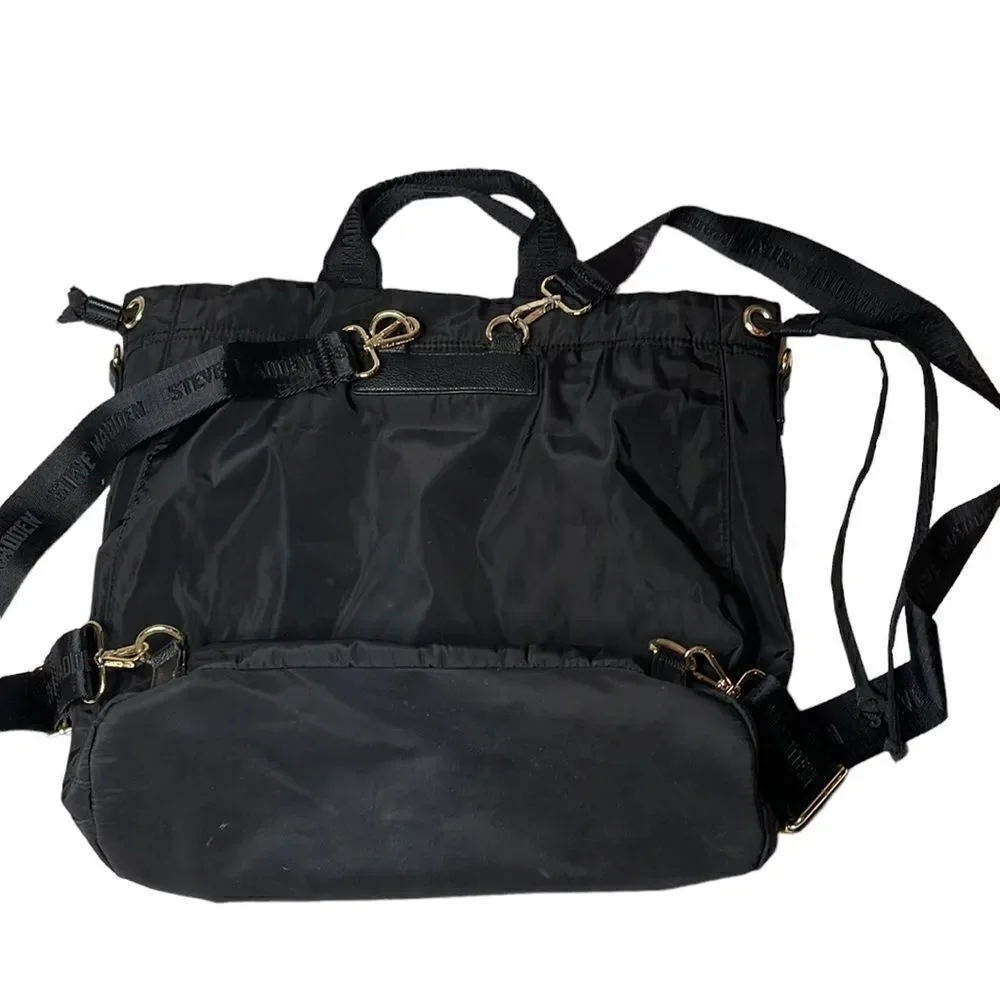 Steve Madden Brue Black Tote Bag.
